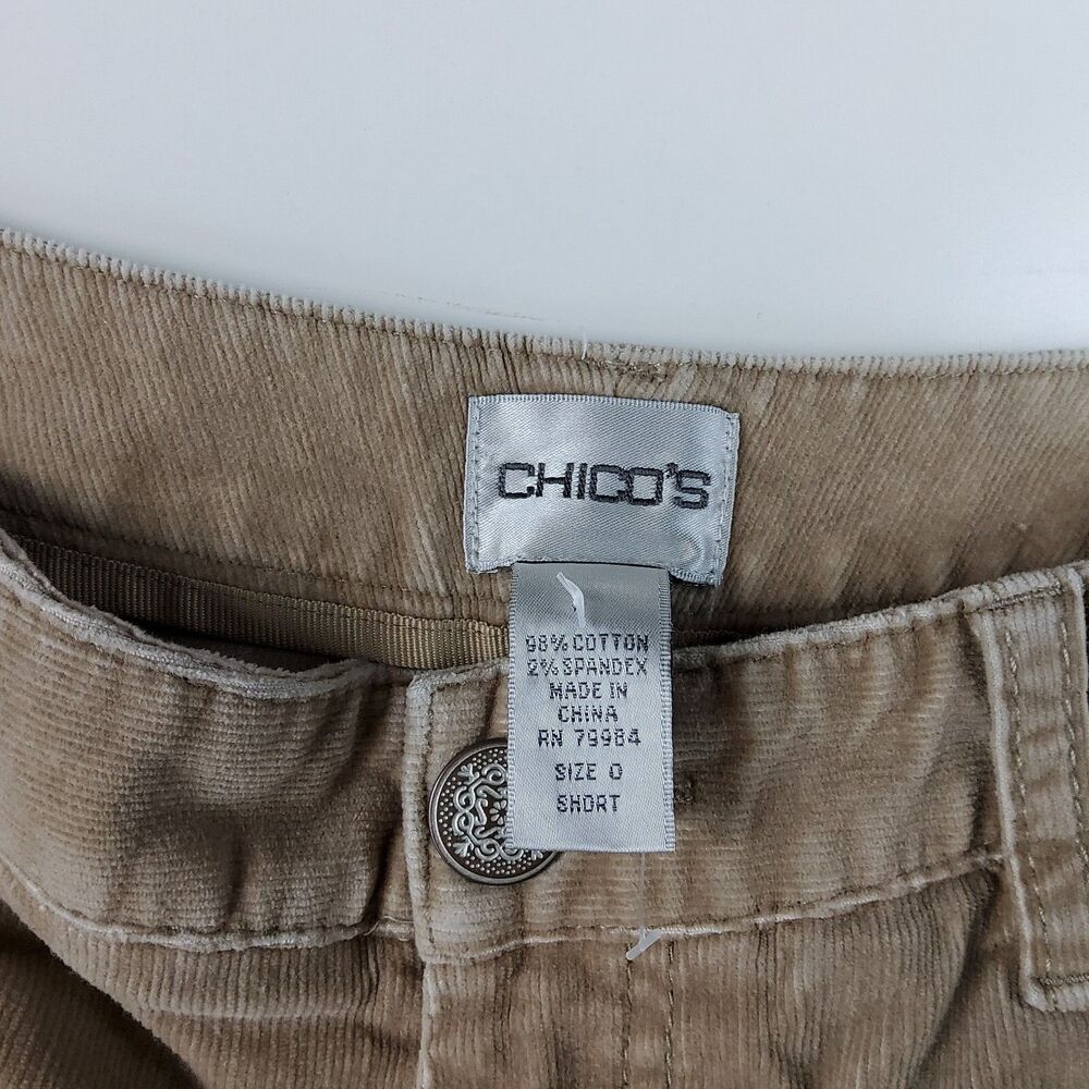 Chico's Women's Corduroy Thin Wale Pants Brown Size 4 (0) Short - Picture 3 of 4
